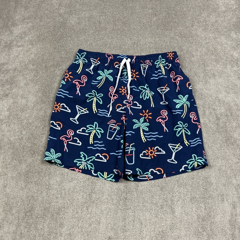 Chubbies Swim Shorts Mens Medium 7" Mesh Lined Neon Lights Colorful Trunks